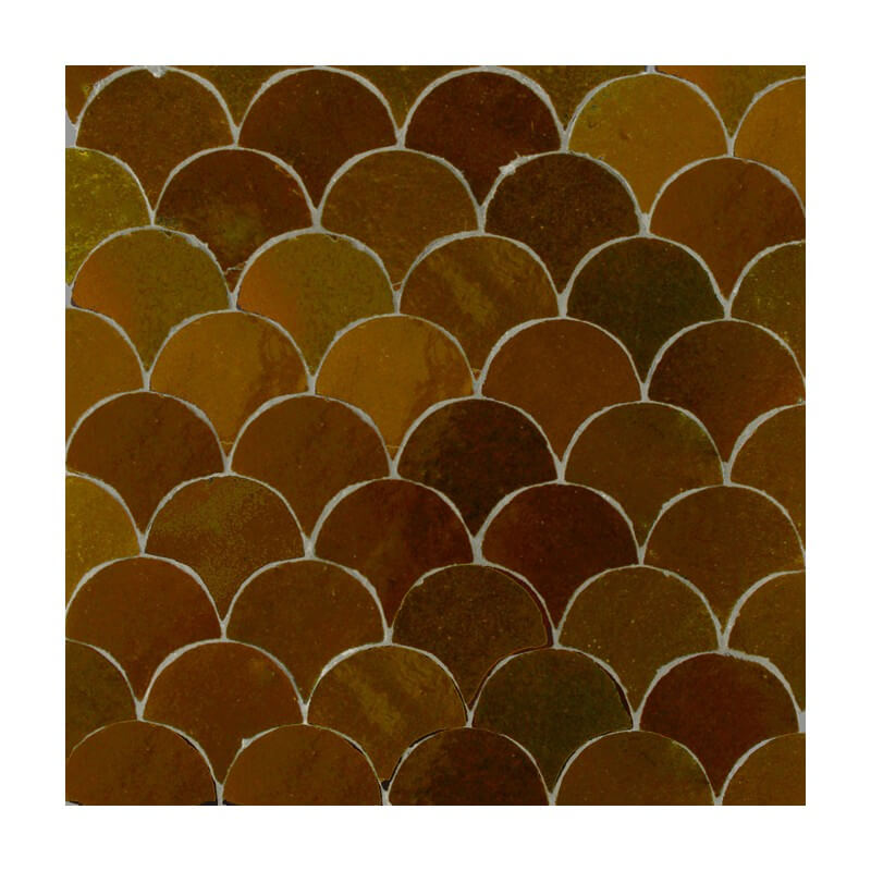 Brown Fish Scales Moroccan Tile