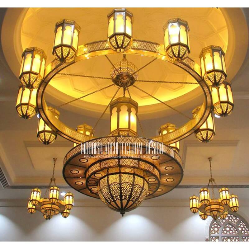 Large Moroccan hotel chandelier