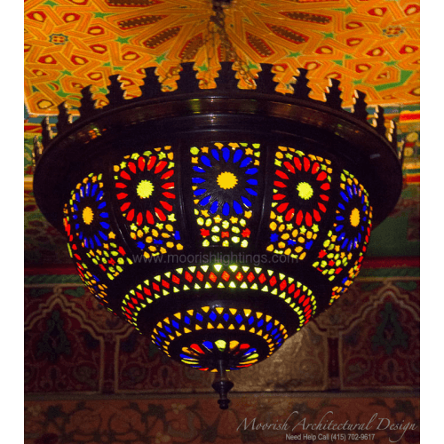 Moorish Pierced Brass Pendant Light